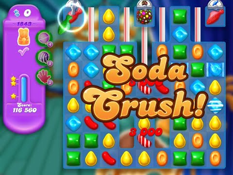 Candy Crush Soda Saga Level 1843 (3 stars, NO boosters)