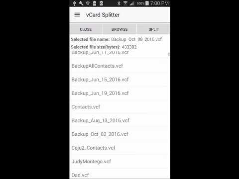 vCard Splitter Video