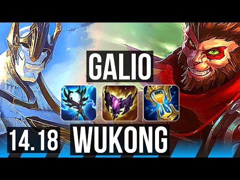 GALIO vs WUKONG (MID) | 10/2/9, 900+ games | EUW Master | 14.18