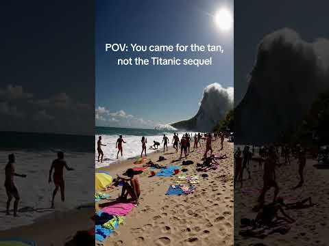 AI Tsunami Wave Destroys Beach Hyper-Realistic Simulation #ai #Beach #tan #sea #tsunami #wave #ocean