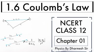 1.6 Coulomb's Law | Chapter 1 Electric charges and Fields | Class 12 Physics | NCERT |