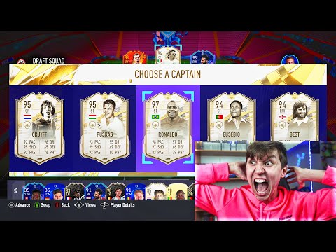 97 RONALDO + 95 PUSKAS IN 191 RATED PRIME ICON MOMENTS FUT DRAFT!! - FIFA 21