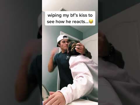 Wiping my boyfriend’s kiss for his reaction…😂 #Shorts