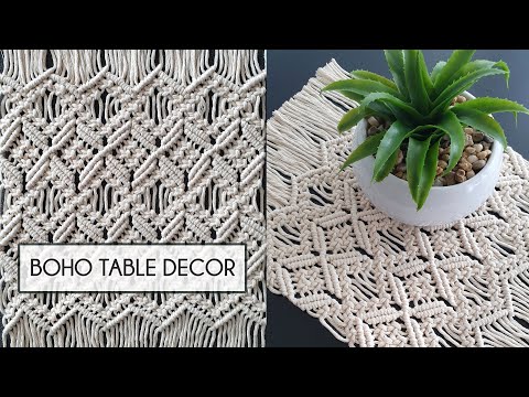 DIAMOND MESH MACRAME TABLECLOTH PATTERN TUTORIAL
