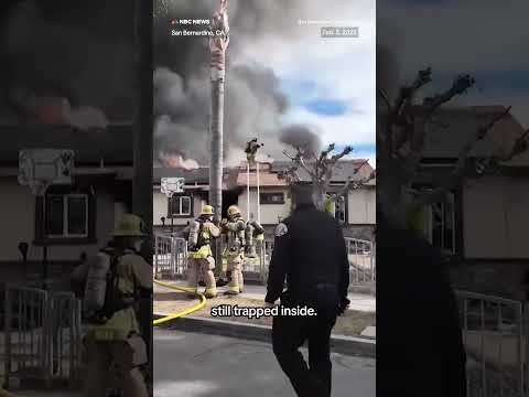 California firefighters rescue girl from burning home