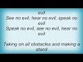 Anvil - No Evil Lyrics