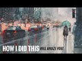 Rainy Cityscape in Watercolor ~ Full video