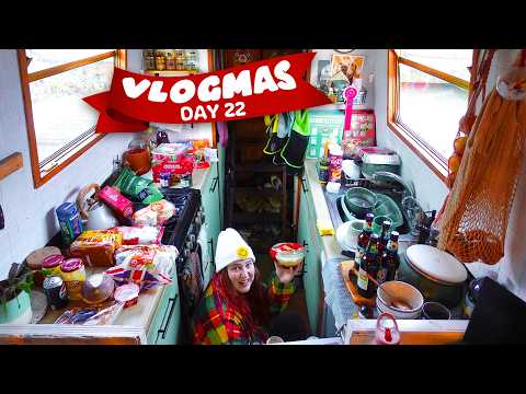Will the BIG Christmas food shop fit in our tiny narrowboat? | Vlogmas Day 22