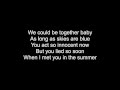 Summer - Calvin Harris with lyrics on screen! HQ