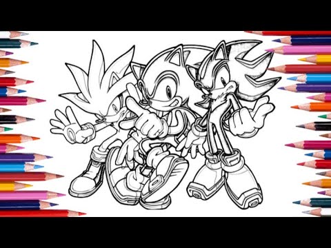Coloring Silver vs Sonic vs Shadow /Sonic Coloring Pages [NCS]