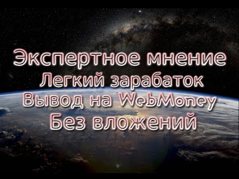 Экспертное мнение Заработок в Интернете Без вложений Вывод на WebMoney