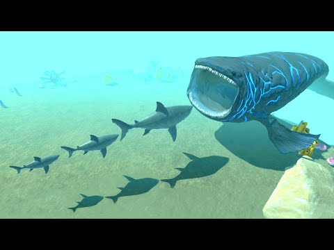 Small to Giant Megalodon vs Bloop - Animal Revolt Battle Simulator
