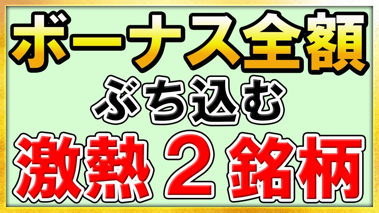 【集中投資】さすがにこの銘柄上がるっしょ！！冬のボーナス全額いきます。