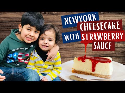 New York Cheesecake with Strawberry Sauce