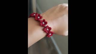 Nice Crochet Bracelets in Red #knitted #crochet #bracelet #crochetjewelry
