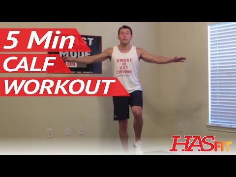 5 Minute Calf Workout at Home - HASfit Calves Exercise - Best Calf Exercises - Calves Workout