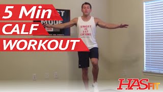 5 Minute Calf Workout at Home - HASfit Calves Exercise - Best Calf Exercises - Calves Workout