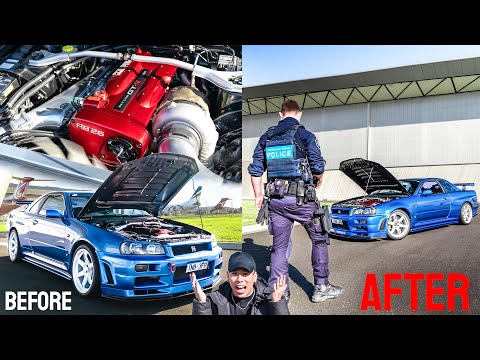 FULL SEND IN A 800HP R34 GTR RACE CAR ON THE STREETS - HKS RB28 SEQUENTIAL