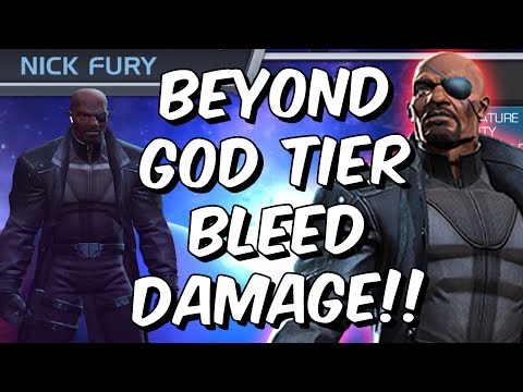 Nick Fury Rank Up & Gameplay - Beyond God Tier Bleed Damage - Marvel Contest of Champions