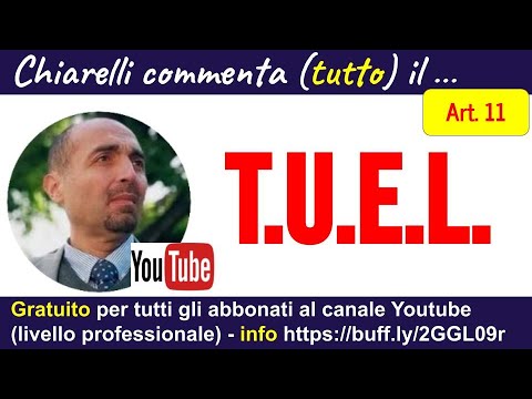 Cod094 - Chiarelli comments on the TUEL (Consolidated Law on Local Authorities) - Article 11 (16/...