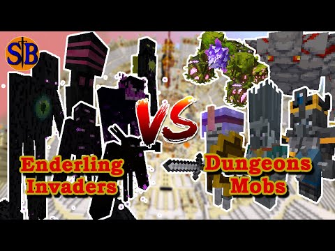 Insane Minecraft Mob Battle - Enderling Invaders vs Dungeons Mobs!