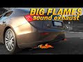 LOUD Maserati Ghibli SQ4 exhaust sound and FLAMES! #maserati #ghibli #sound