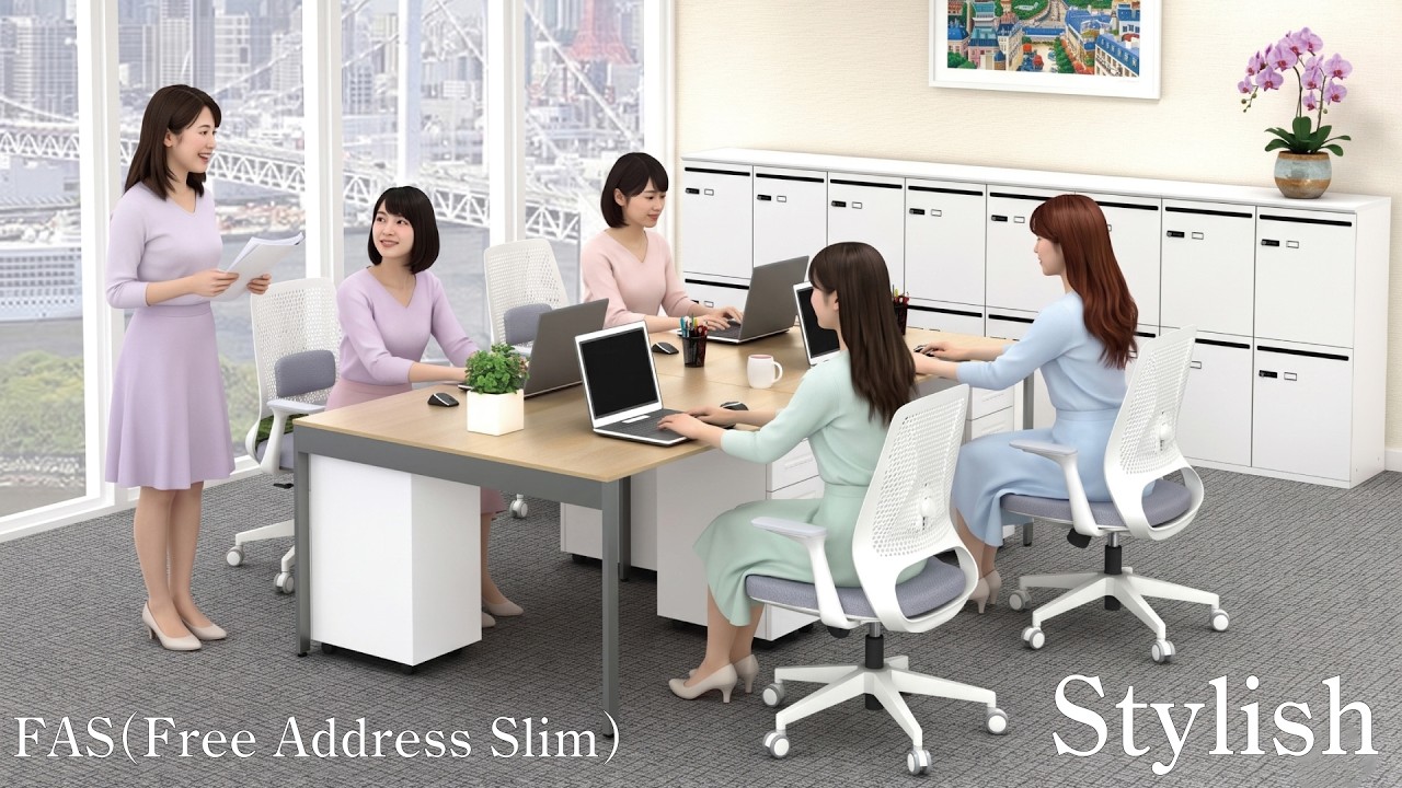フリーアドレスデスク オフィスデスク コンセント付き 幅3600×奥行1200