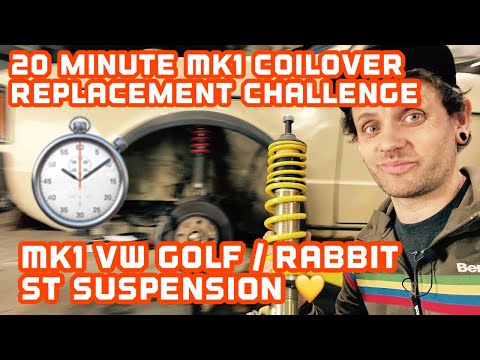 20 Minute Live Coilover Install - Mk1 VW Golf / Rabbit ST Suspension install fun challenge