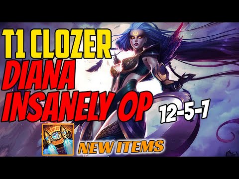 T1 Clozer Plays DIANA Mid vs Zoe - Challenger Gameplay - New Items - Season 11 - Hextech Rocketbelt