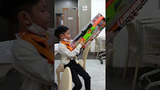 HAPPY KID ENJOY BUYING NERF SNIPER GUN IN TOY KINGDOM #nerfgun #snipergun #toykingdom #toyguns