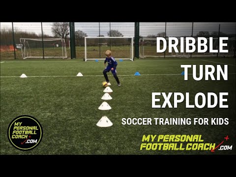 U6, U7, U8 Soccer Training Drill  - Dribble Turn Explode
