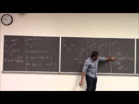 Math 1206-R03 Lecture 2 - More on logs and exponentials