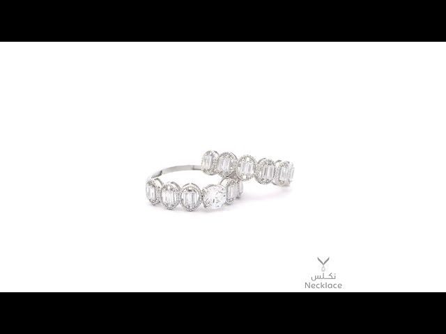 خاتم ذهب أبيض عيار 18 بتصميم أنيق (RNLZ.0440)