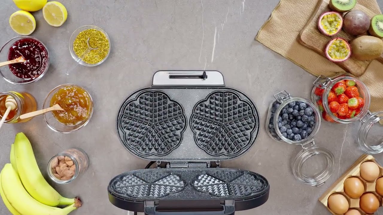 Aparat pentru vafe / gofre YUMMY-DUO, 1200W, plăci ceramice, 2 vafe