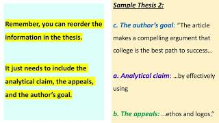 Unit 1 Part 2: Rhetorical Analysis & the Writing Process (ENG 101)