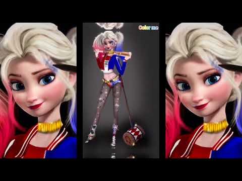 Elsa Frozen Into Harley Quinn I Disney Princesses Glow Up