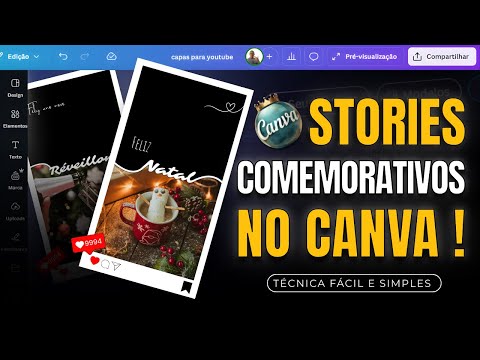 Como Criar Cartões de Natal e Ano Novo no Canva (Stories e Status Passo a Passo)