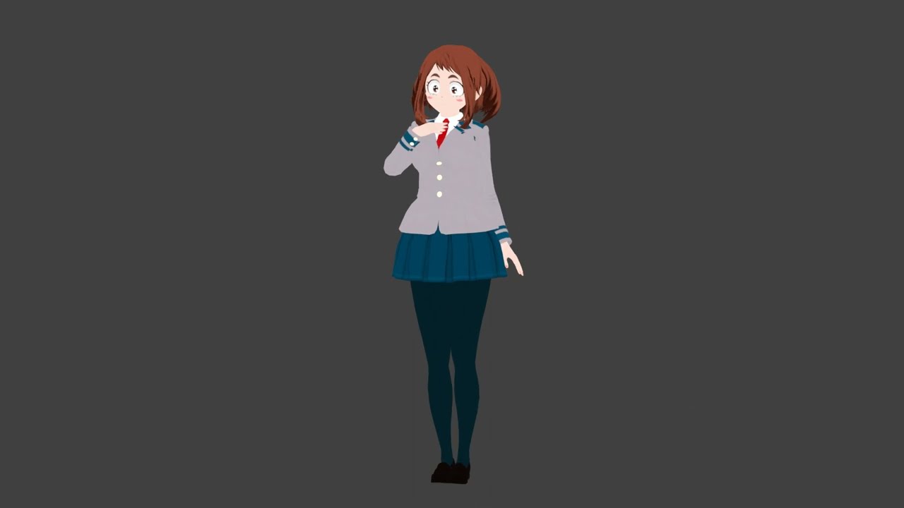 Uraraka Ochako 3D fan art from My Hero Academia - blender format 3D Model