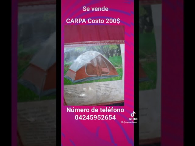 Vídeo relacionado con Kivivaka - Tienda de campaña pirámide ligera sin postes de 270 x 160 x 135 cm, PU3000/PU4000 impermeable, 1 persona, marrón/verde/gris-blanco verde