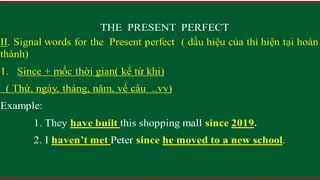 THE PRESENT PERFECT