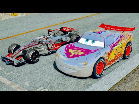 Lightning McQueen Silver Edition vs McLaren F1 2007 - Drag Race
