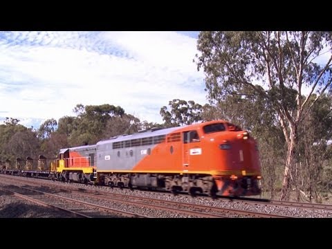 Australian EMD Diesel Locomotives T342 & S302 With Rail Reclamation Train (20/3/2010) - PoathTV