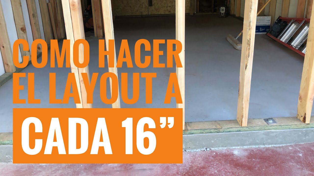 Como marcar el layout de una pared a cada 16 pulgadas