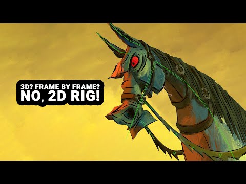 Is this horse 3D? Or painted frame by frame? No, it's Moho bones, vectors and brushes