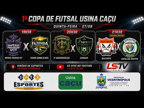 🔴 AO VIVO | 3 JOGOS – 1ª Copa de Futsal Usina Caçu 2026 | 27/08