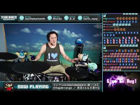 【2nd Playthrough】The8BitDrummer // Giga ft. Reol - LUVORATORRRRRY! (Mel, Kanata and Calliope cover)