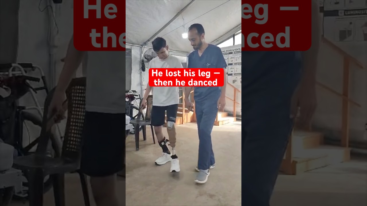 Dancing his way out of the hospital in Gaza