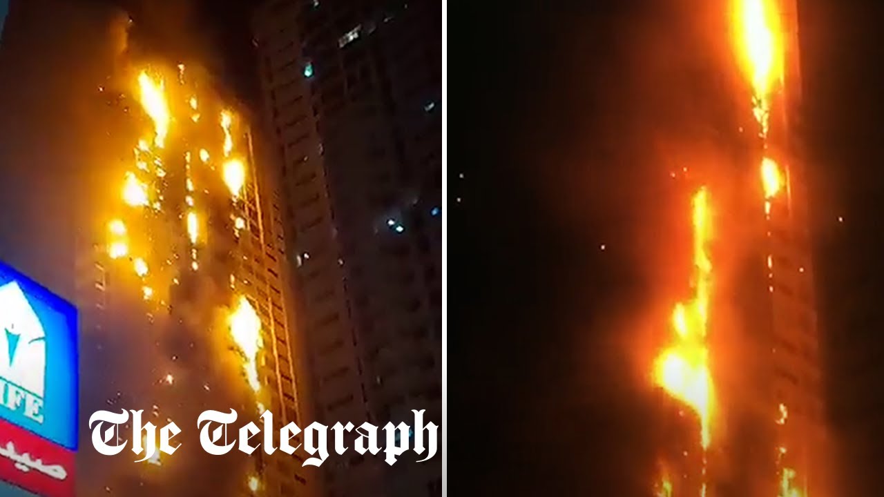 Flames engulf Ajman One Towers in the United Arab Emirates - Vimarsana News