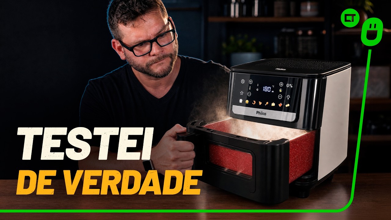 Miniatura da avaliação em vídeo de Fritadeira Sem Óleo Philco Air Fryer 5,5L PAF55A Preto