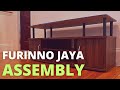 Furinno JAYA Large Entertainment Stand For TV Up To 55 Assembly Lansing TV Stand For TVs Up To 55